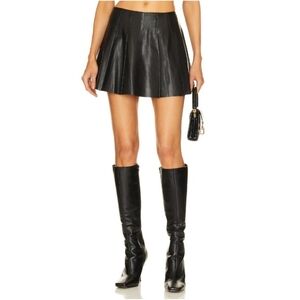 Patterson J. Kincaid Lamb Leather Skirt Black S